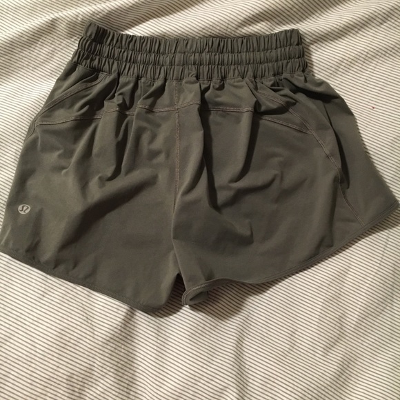 olive green lululemon shorts